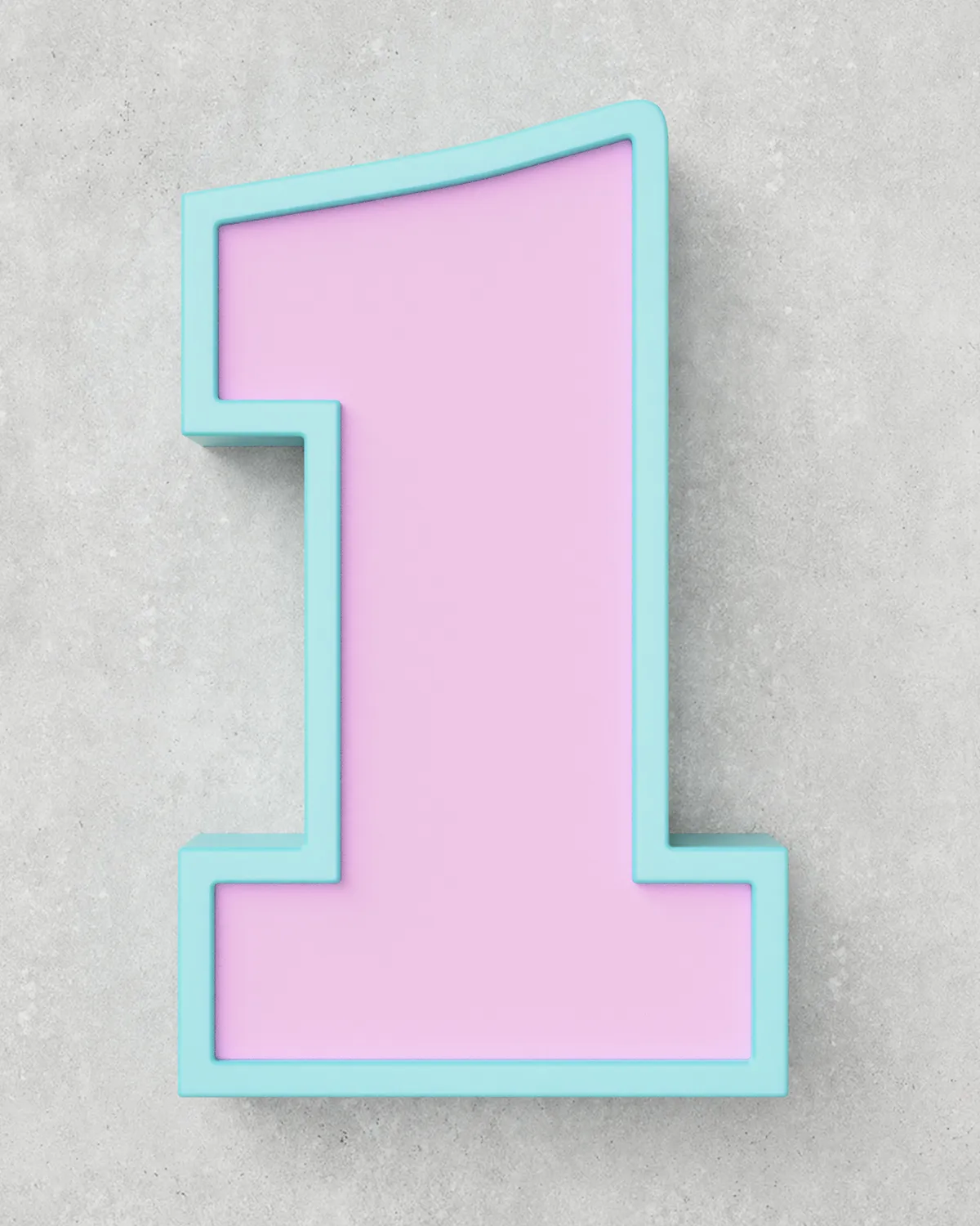 Classic Block ‣ Number 1 (50cm ‣ Two-Tone)