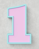 Classic Block ‣ Number 1 (50cm ‣ Two-Tone)