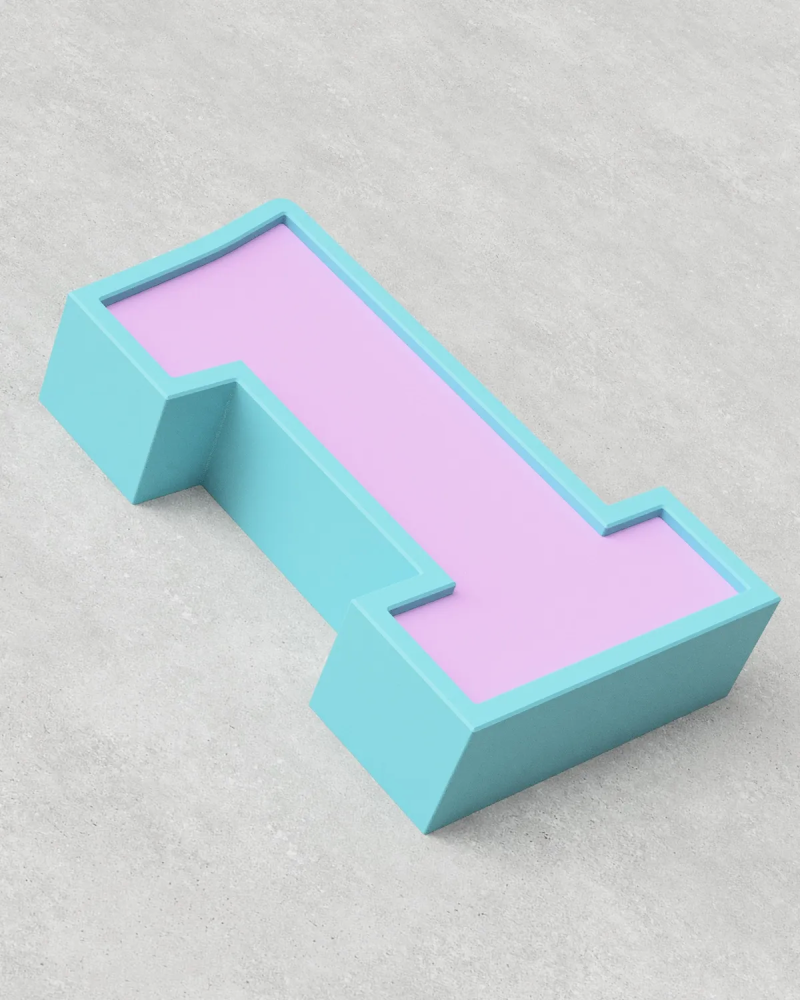 Classic Block ‣ Number 1 (50cm ‣ Two-Tone)