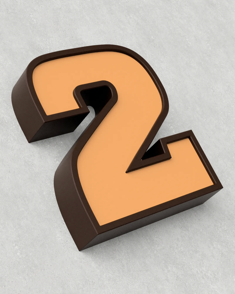 Classic Block ‣ Number 2 (50cm ‣ Two-Tone)