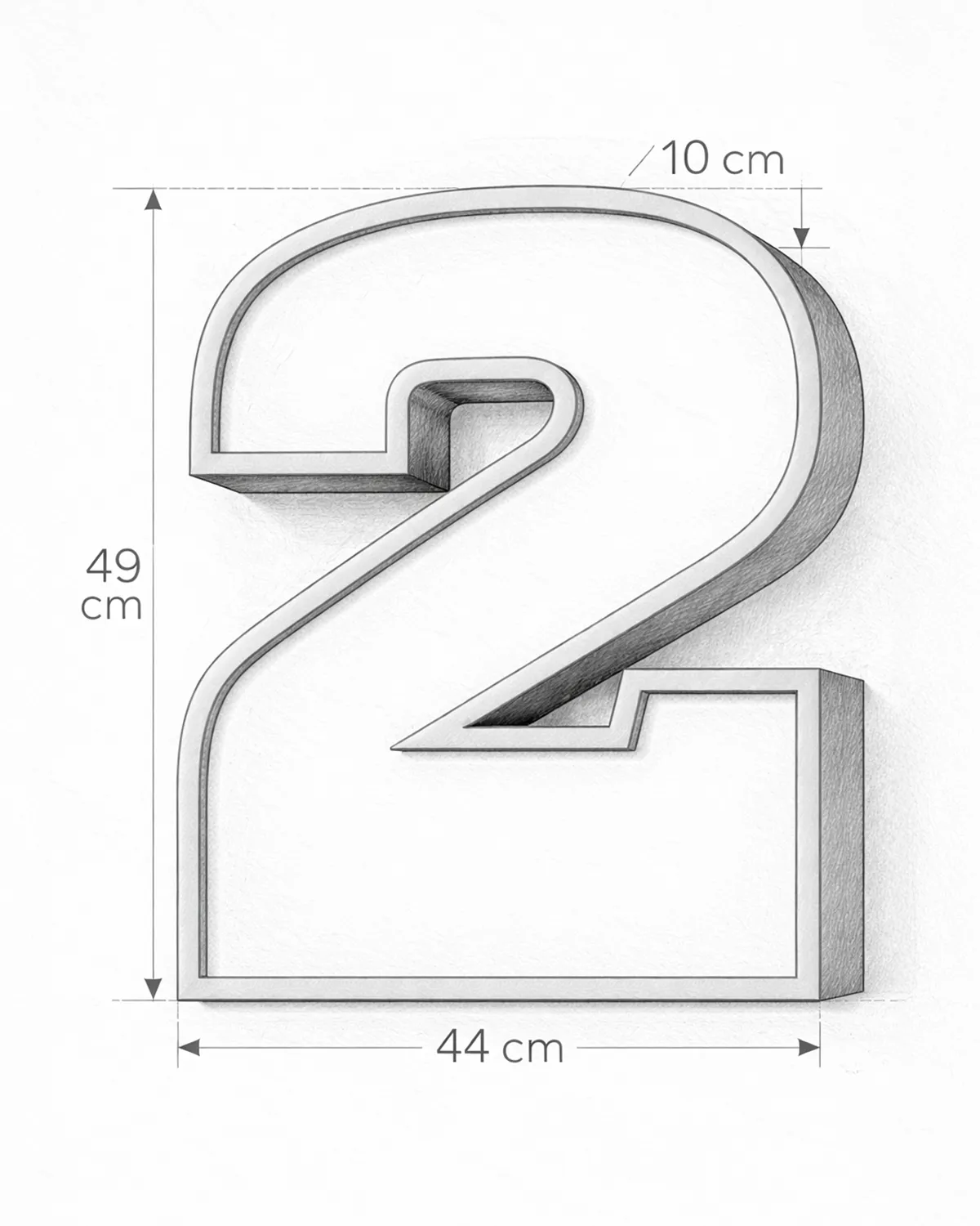 Classic Block ‣ Number 2 (50cm ‣ Two-Tone)