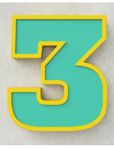 Classic Block ‣ Number 3 (50cm ‣ Two-Tone)