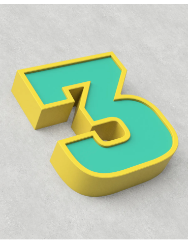 Classic Block ‣ Number 3 (50cm ‣ Two-Tone) 2