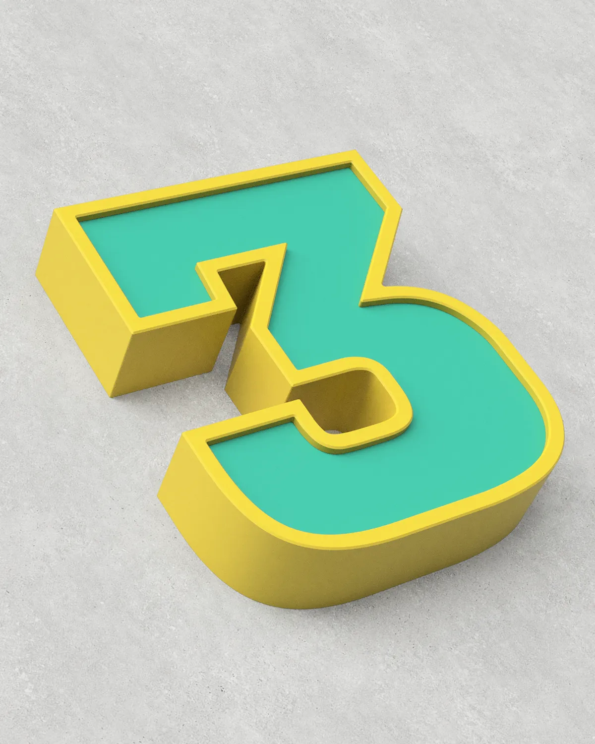 Classic Block ‣ Number 3 (50cm ‣ Two-Tone)