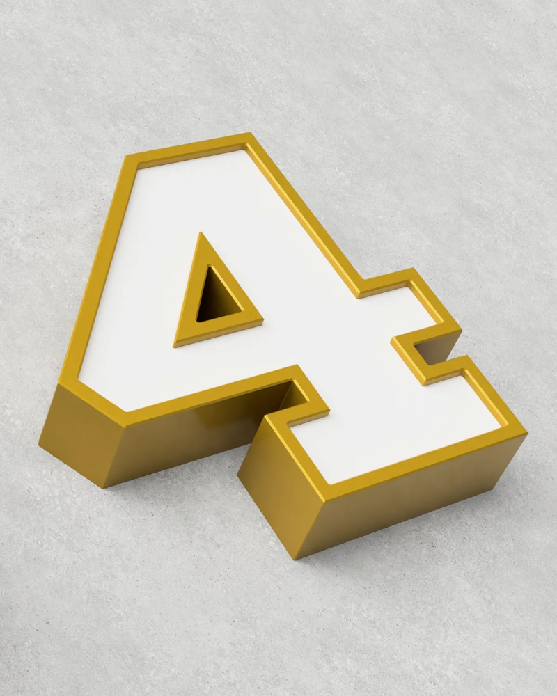 Classic Block ‣ Number 4 (50cm ‣ Two-Tone)