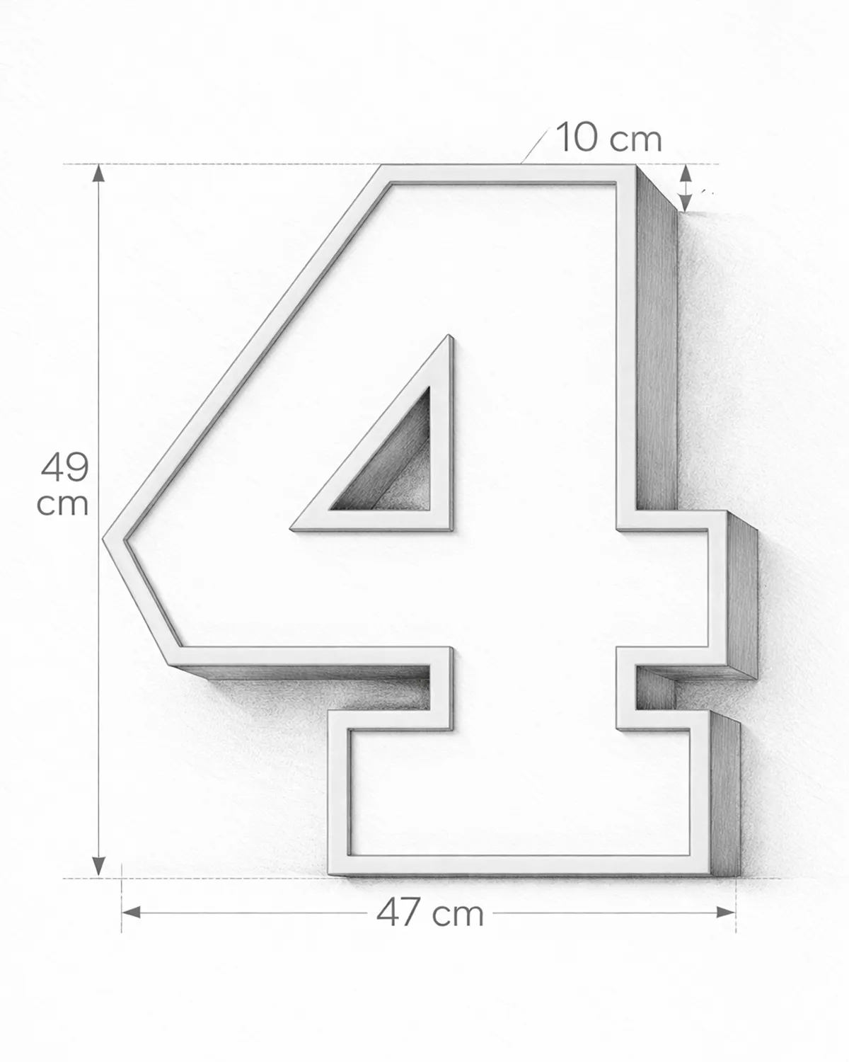 Classic Block ‣ Number 4 (50cm ‣ Two-Tone)
