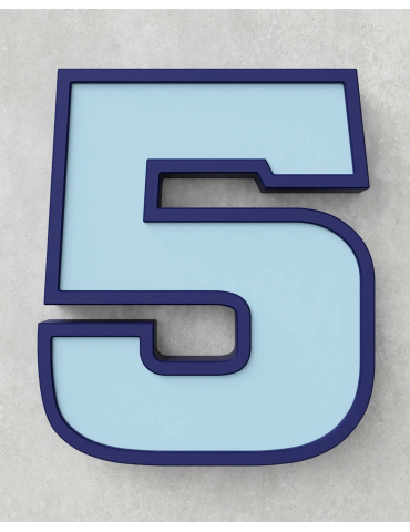 Classic Block ‣ Number 5 (50cm ‣ Two-Tone)