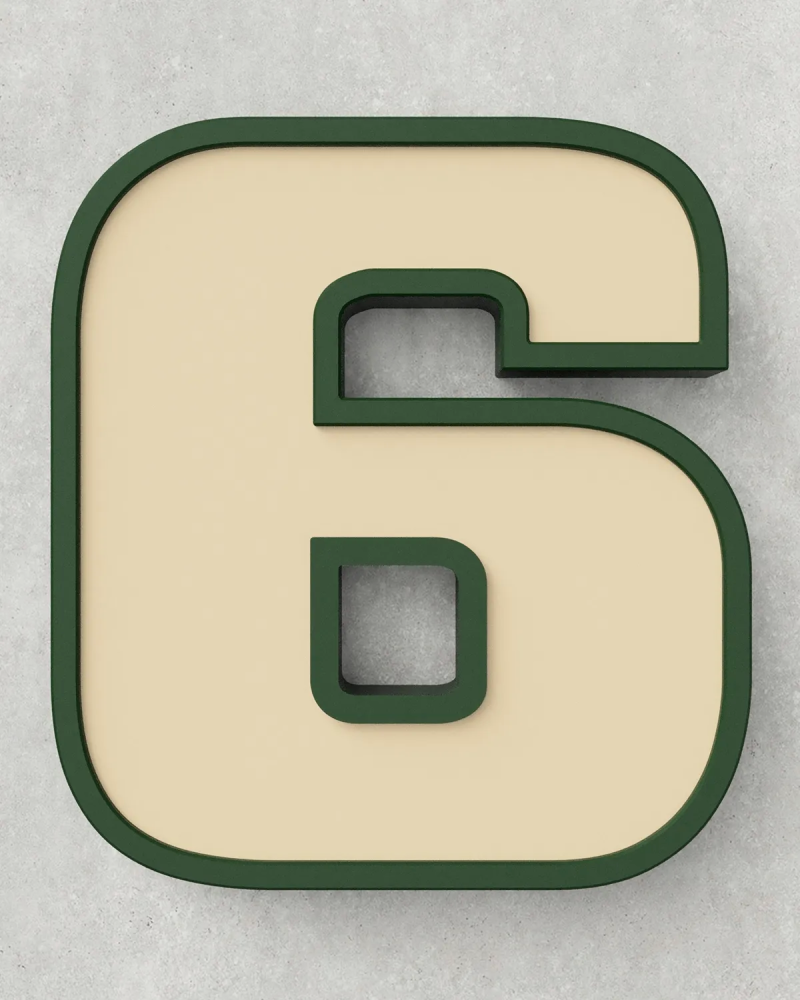 Classic Block ‣ Number 6 (50cm ‣ Two-Tone)