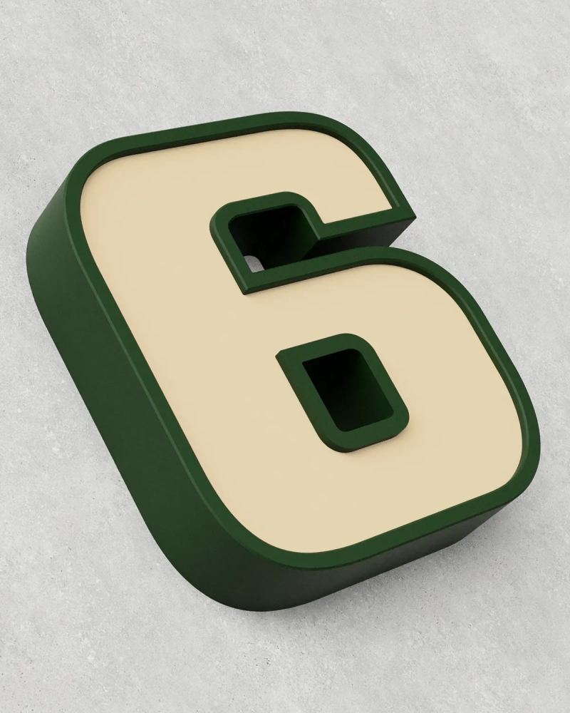 Classic Block ‣ Number 6 (50cm ‣ Two-Tone)