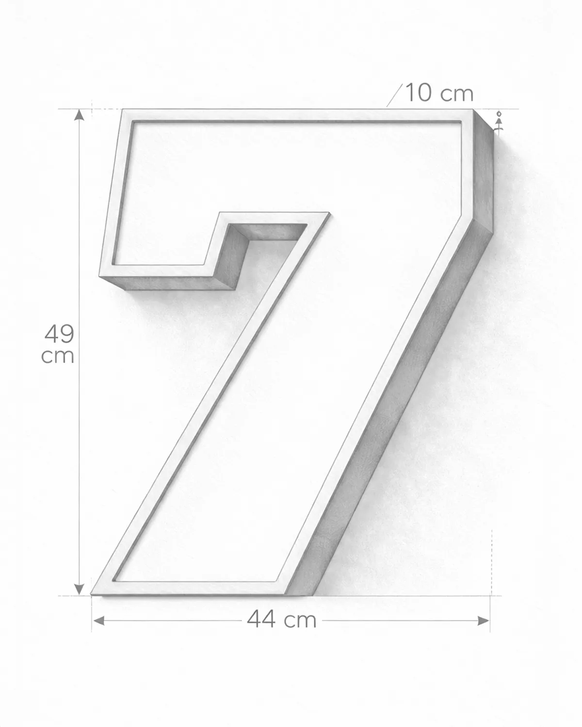 Classic Block ‣ Number 7 (50cm ‣ Two-Tone)
