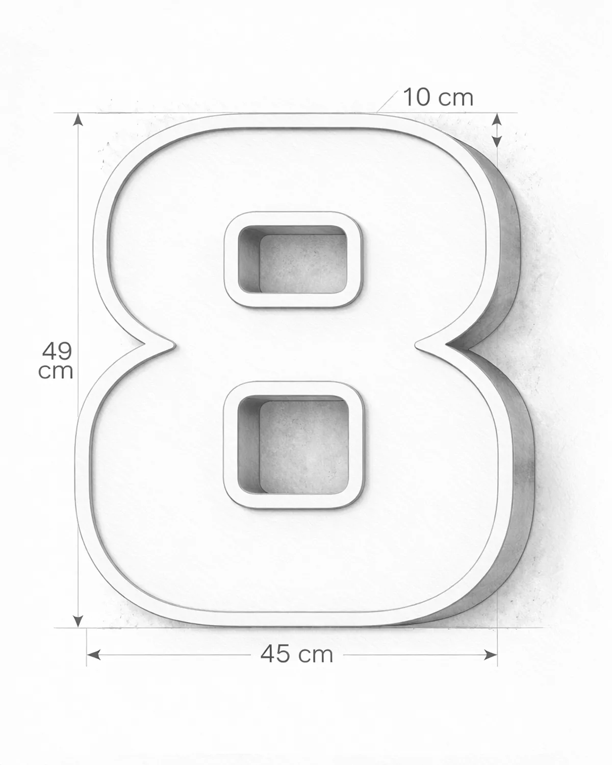 Classic Block ‣ Number 8 (50cm ‣ Two-Tone)