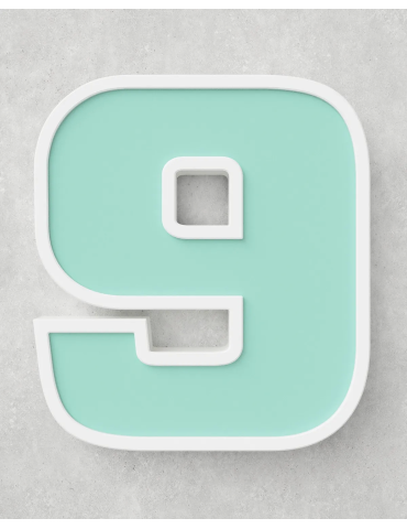 Classic Block ‣ Number 9 (50cm ‣ Two-Tone)