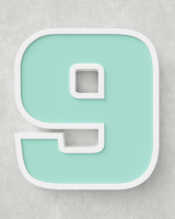 Classic Block ‣ Number 9 (50cm ‣ Two-Tone)