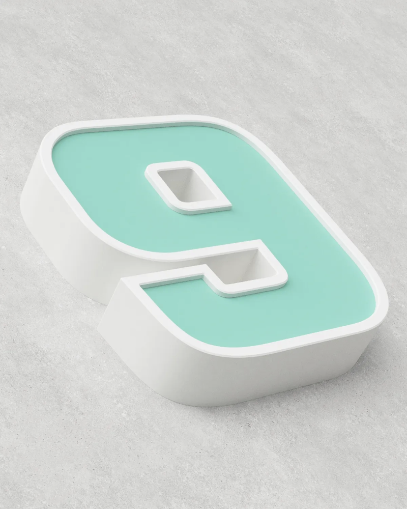 Classic Block ‣ Number 9 (50cm ‣ Two-Tone)