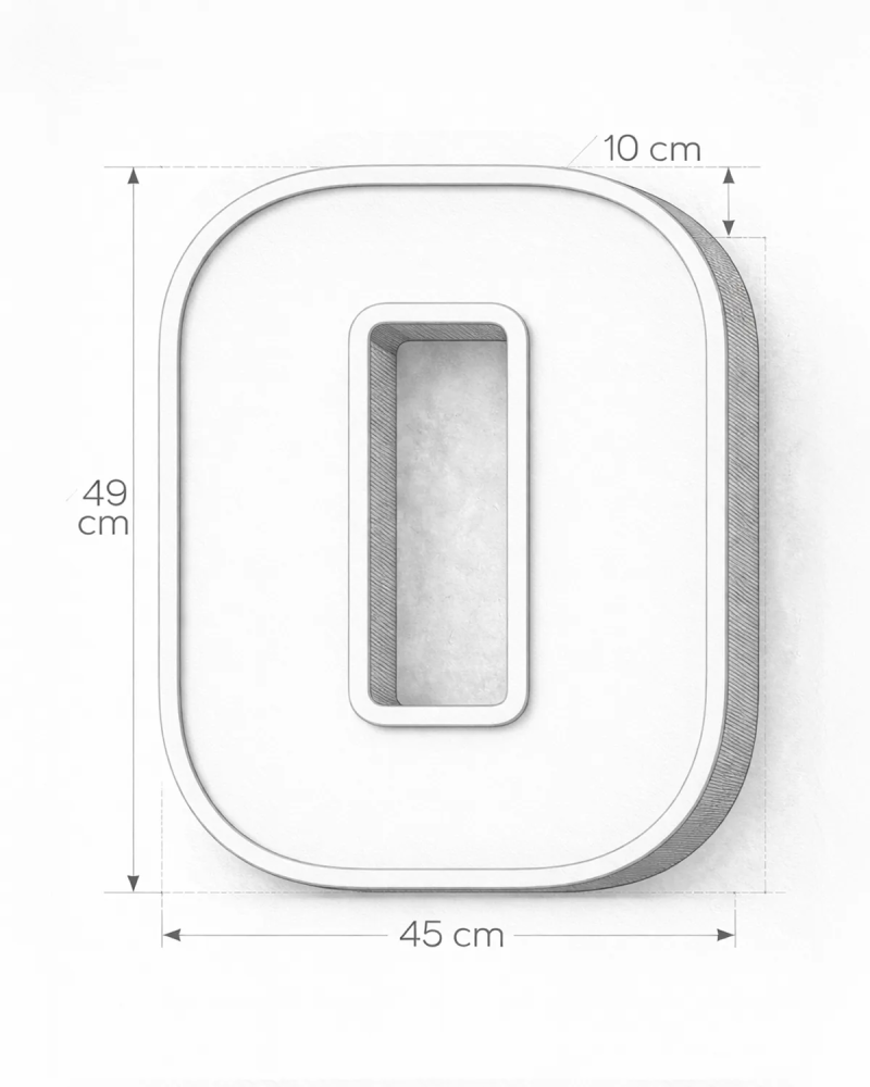 Classic Block ‣ Number 0 (50cm ‣ Two-Tone)