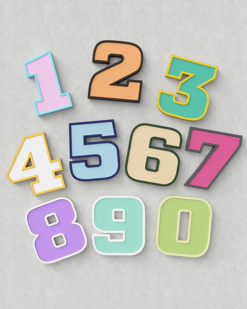 Classic Block ‣ Full Set 0-9 (50cm ‣ Two-Tone)