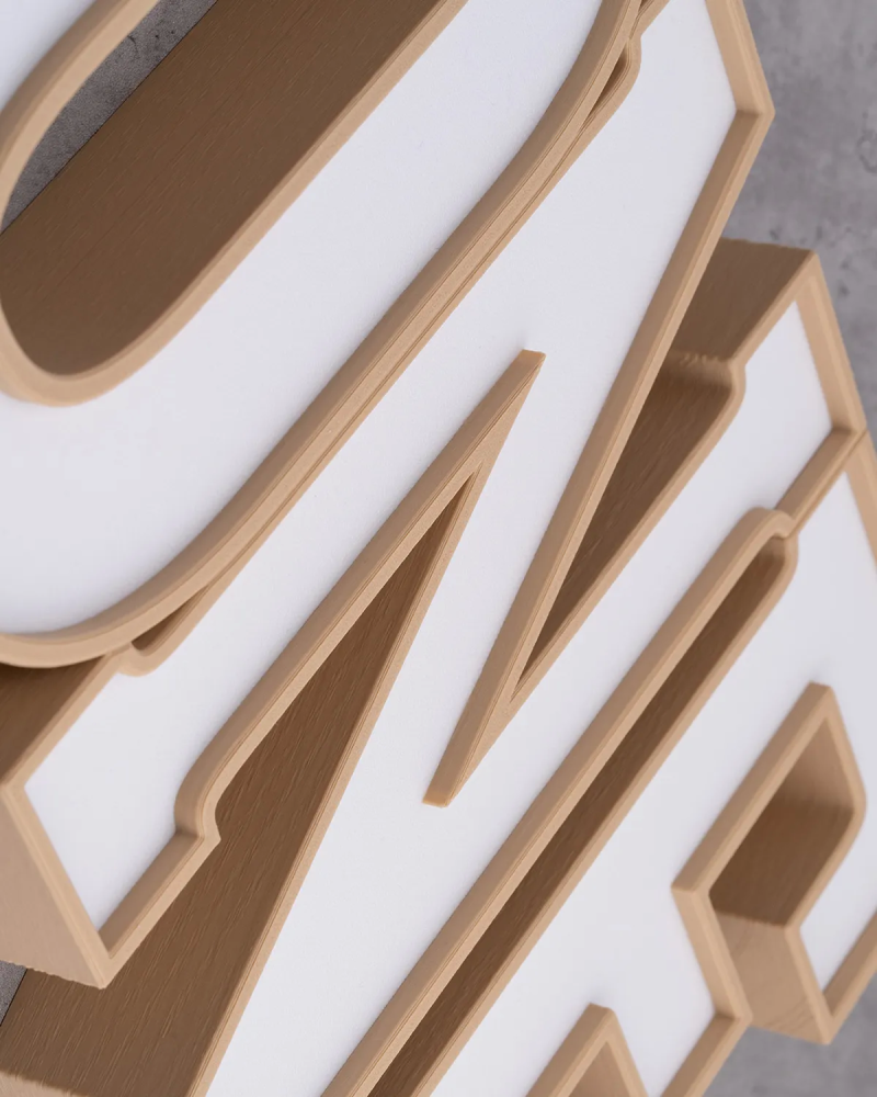 Two-Tone ONE Sign ‣ Style 01 ‣ Wood Finish