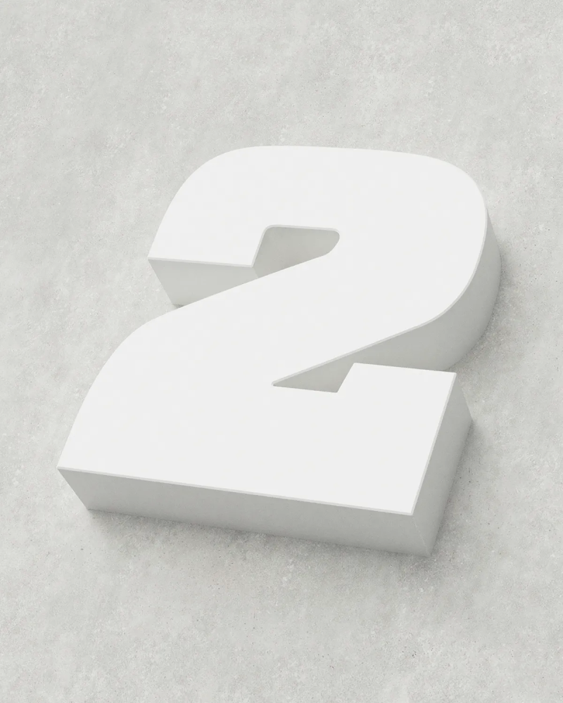 Classic Block ‣ Number 2 (Single Colour)