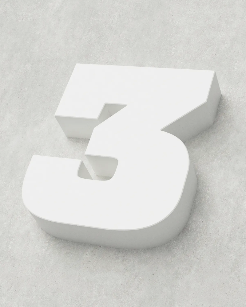 Classic Block ‣ Number 3 (Single Colour)