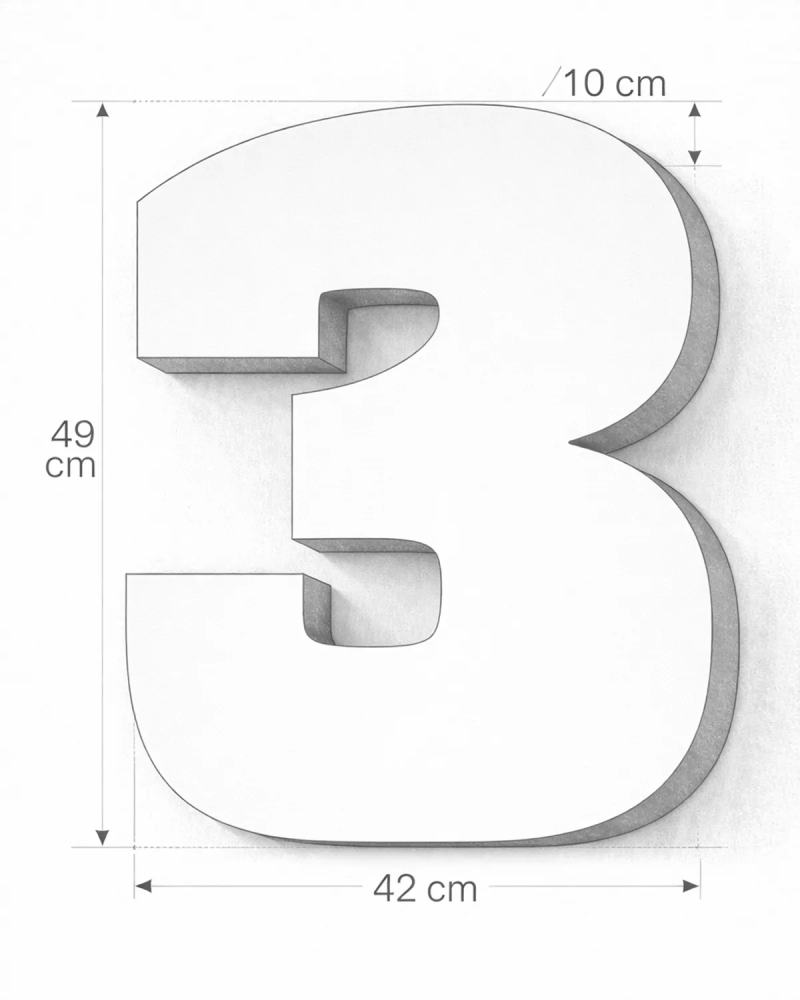 Classic Block ‣ Number 3 (Single Colour)