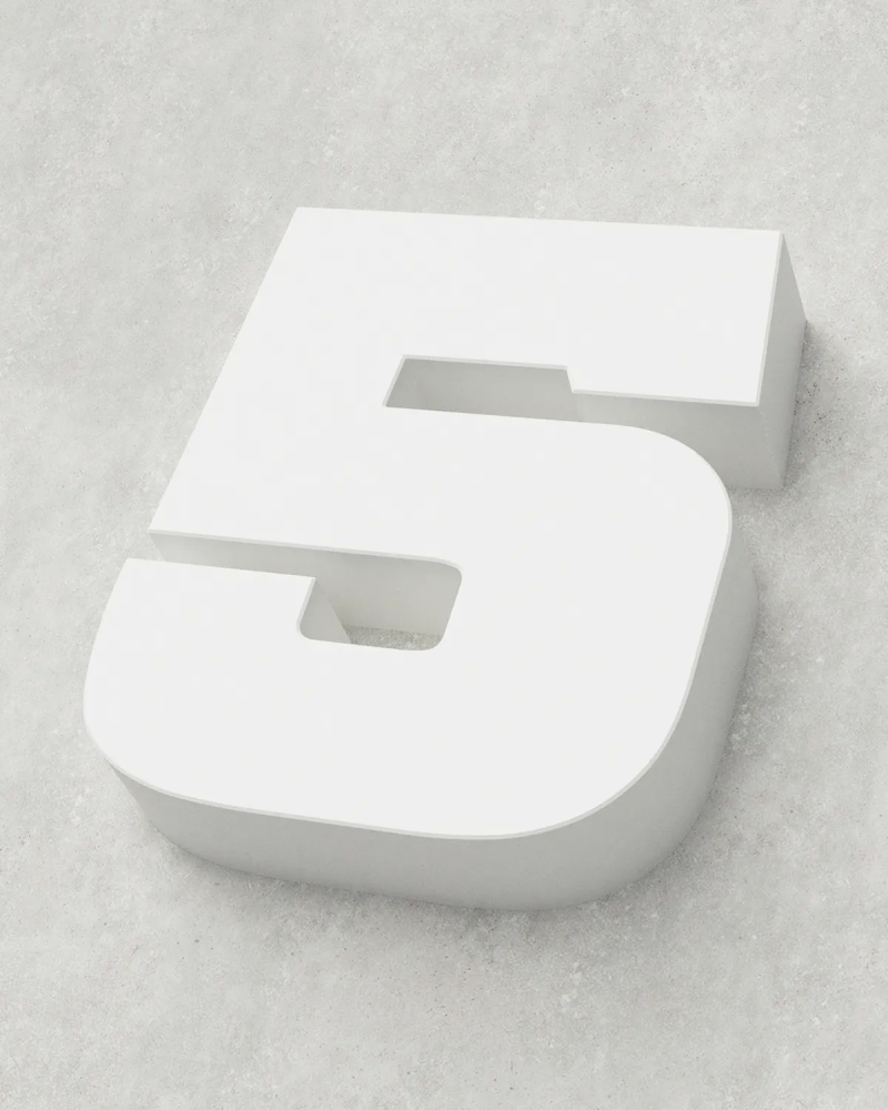 Classic Block ‣ Number 5 (Single Colour)