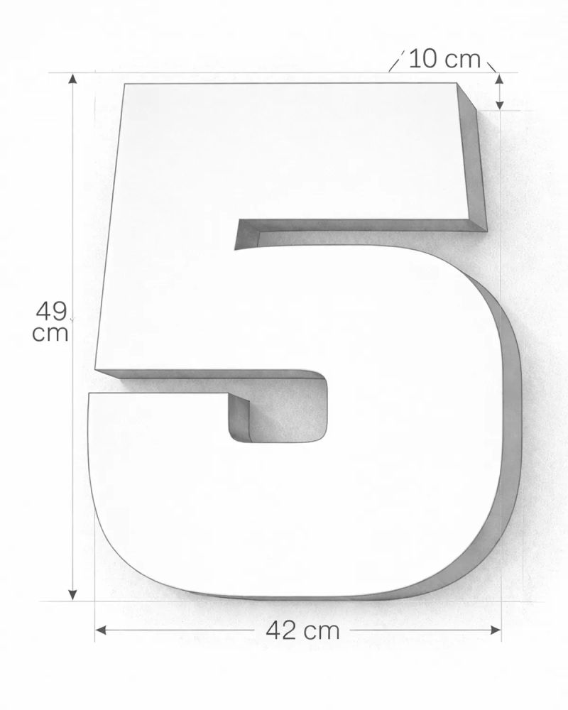 Classic Block ‣ Number 5 (Single Colour)