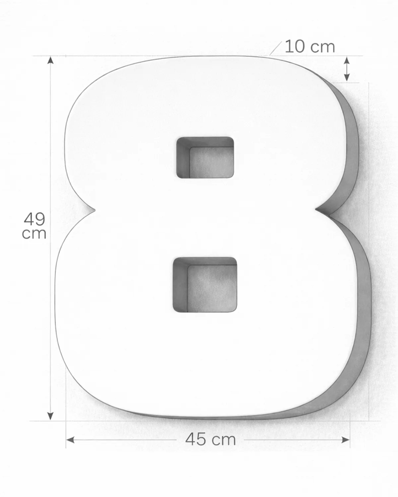 Classic Block ‣ Number 8 (Single Colour)