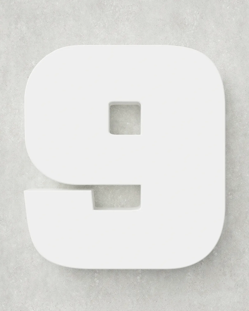 Classic Block ‣ Number 9 (Single Colour)