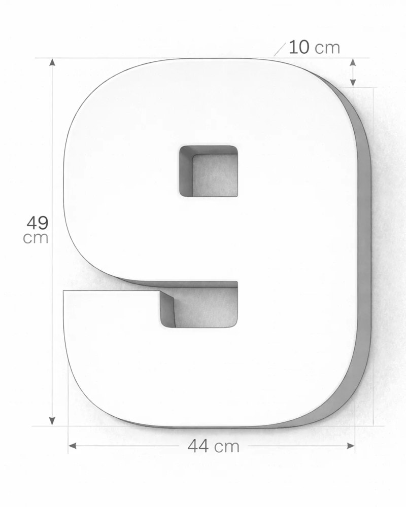 Classic Block ‣ Number 9 (Single Colour)