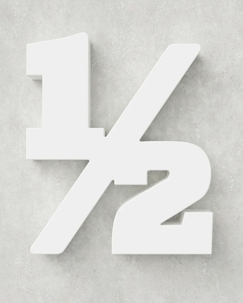 Classic Block ‣ Number 1/2 (Single Colour)