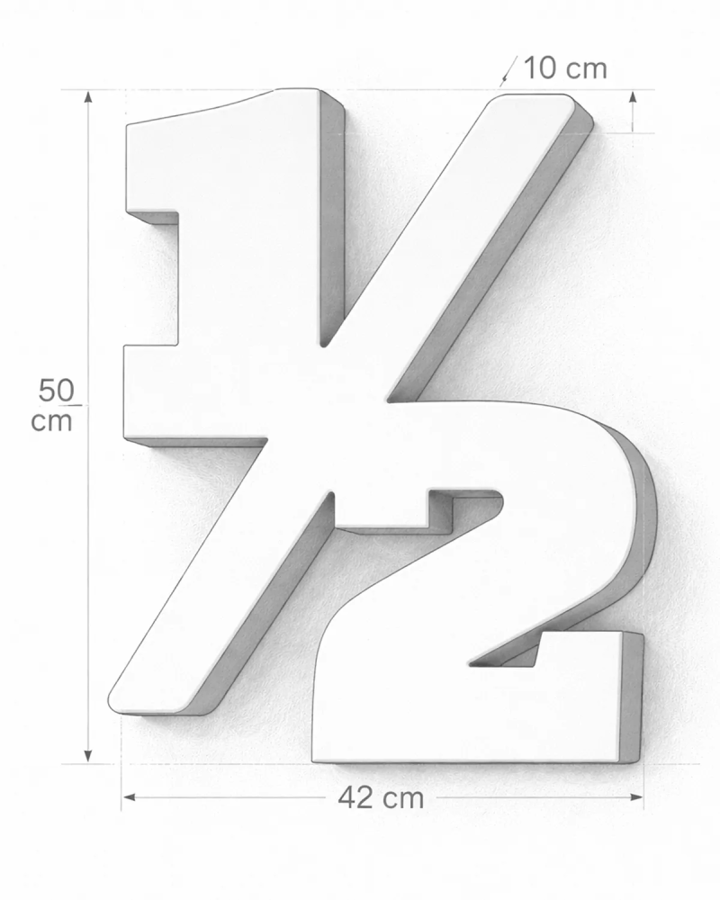 Classic Block ‣ Number 1/2 (Single Colour)