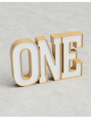 Two-Tone ONE Sign ‣ Style 01 ‣ Wood Finish